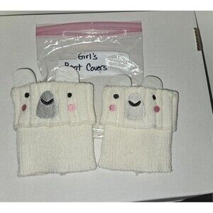 Girls white bear Boot Covers homeaid